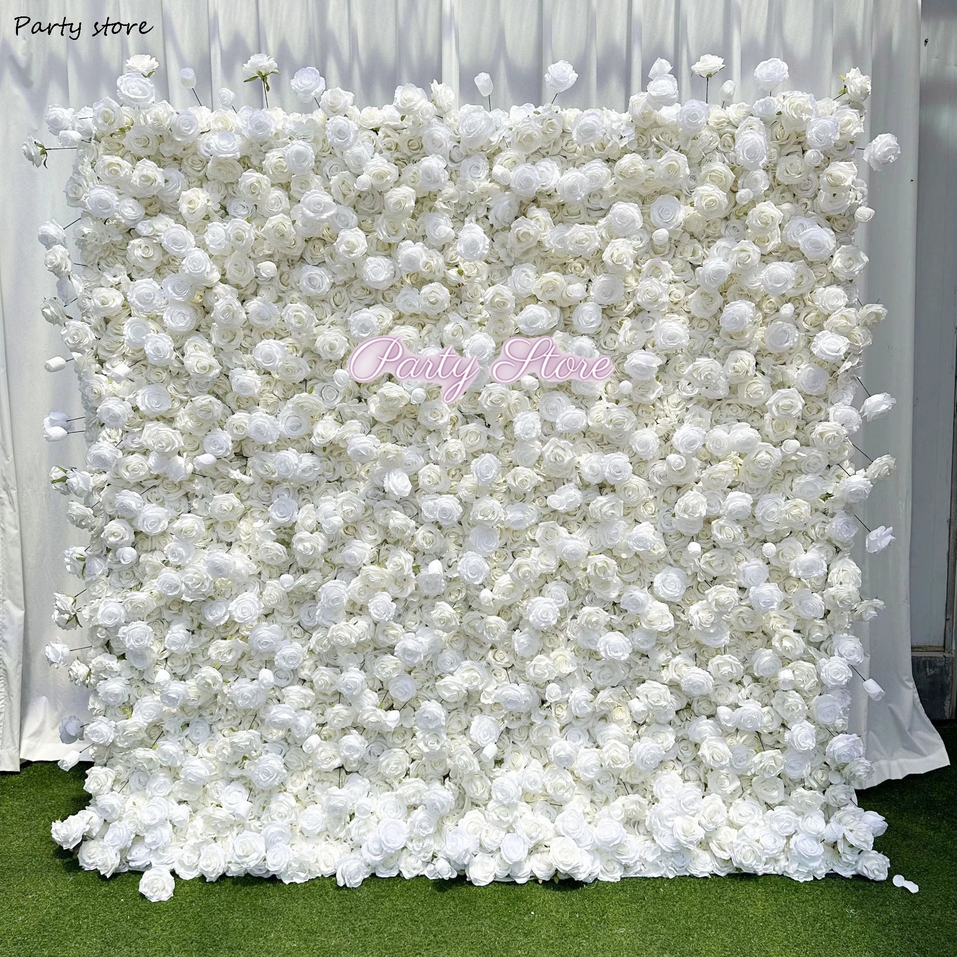 5D White Rose Flower Wall