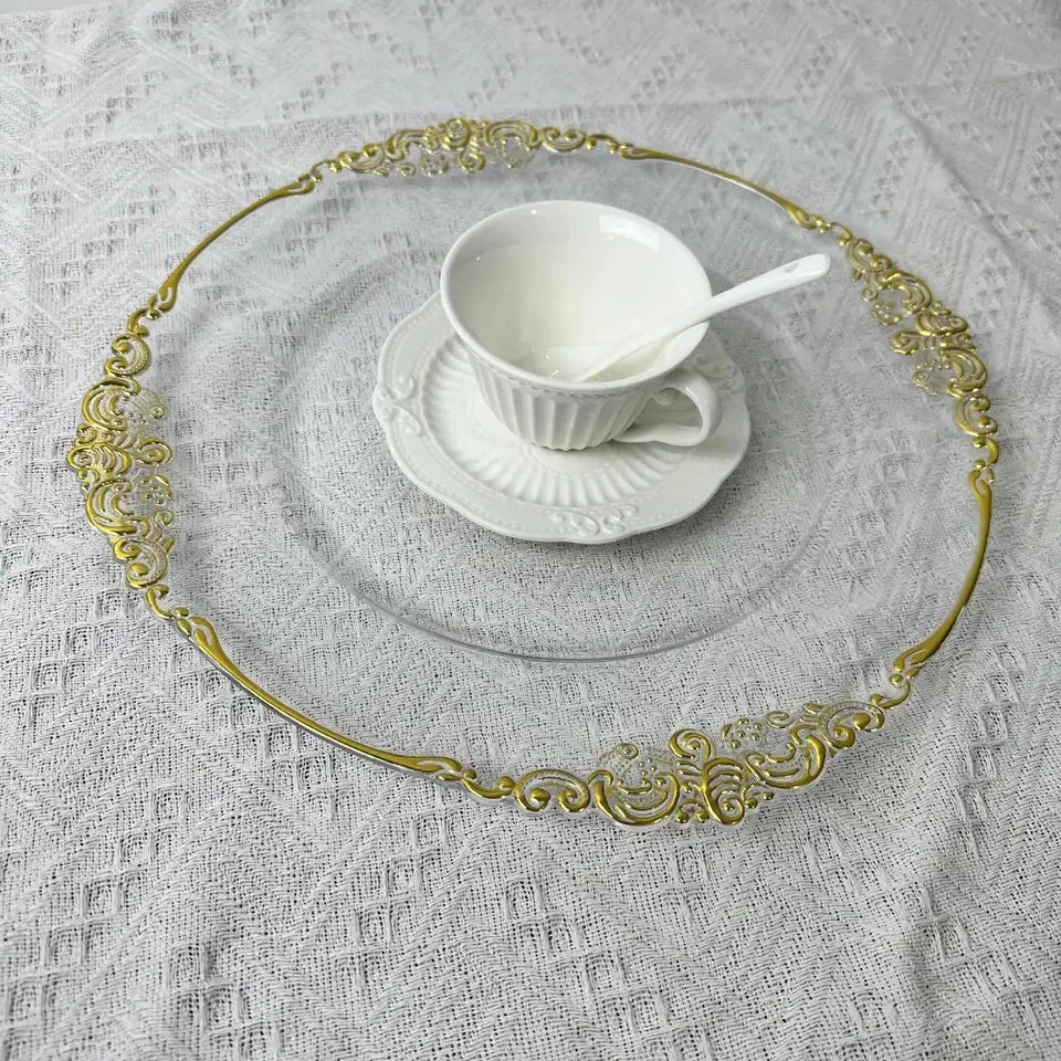Luxury Gold Clear Charger Plates