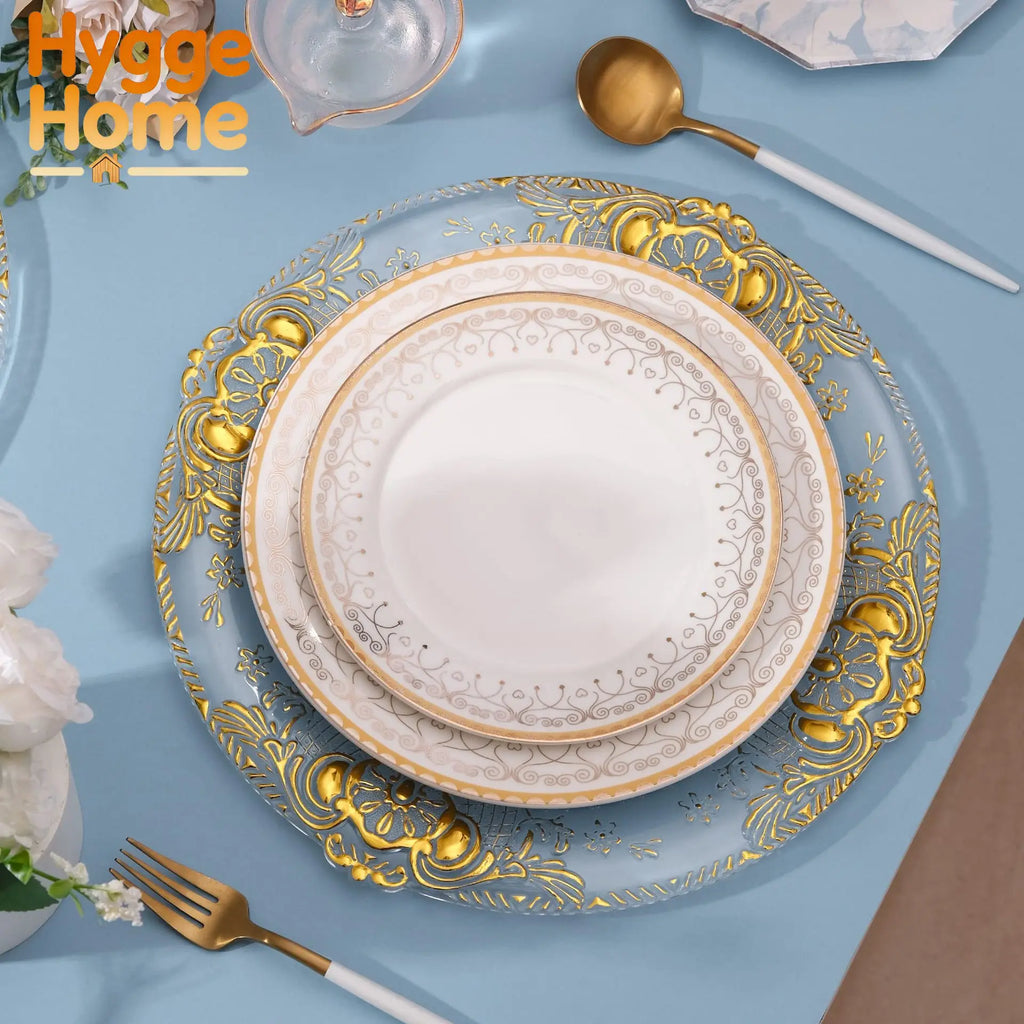 Crystal Charger Plate Gold Silver