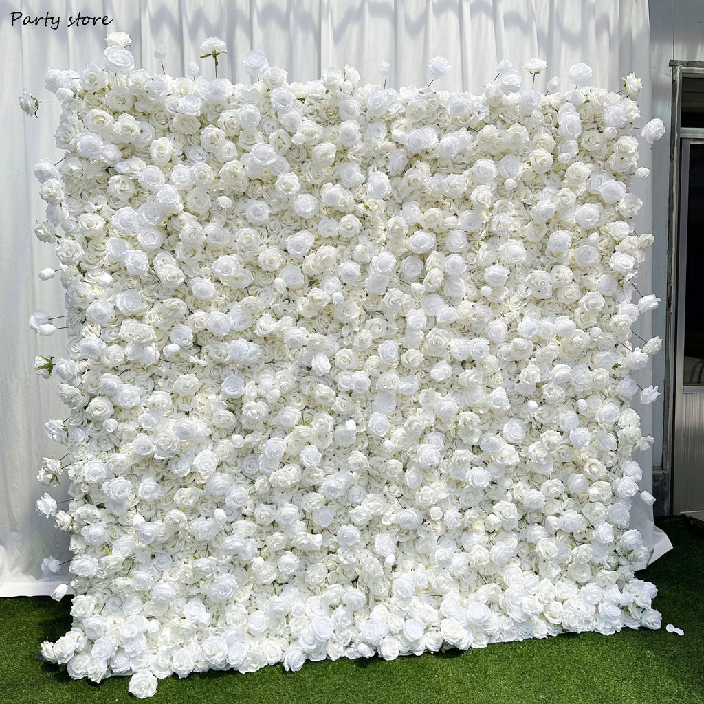 5D White Rose Flower Wall