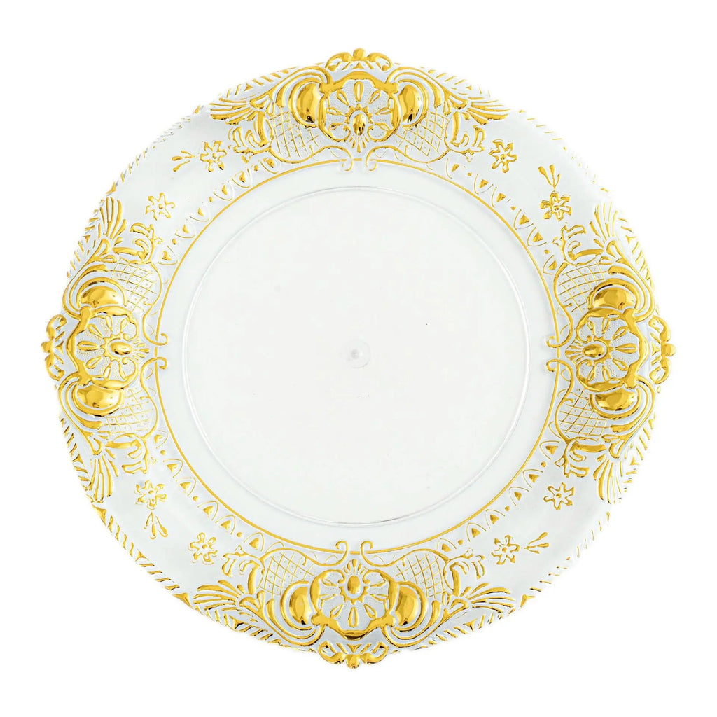Crystal Charger Plate Gold Silver