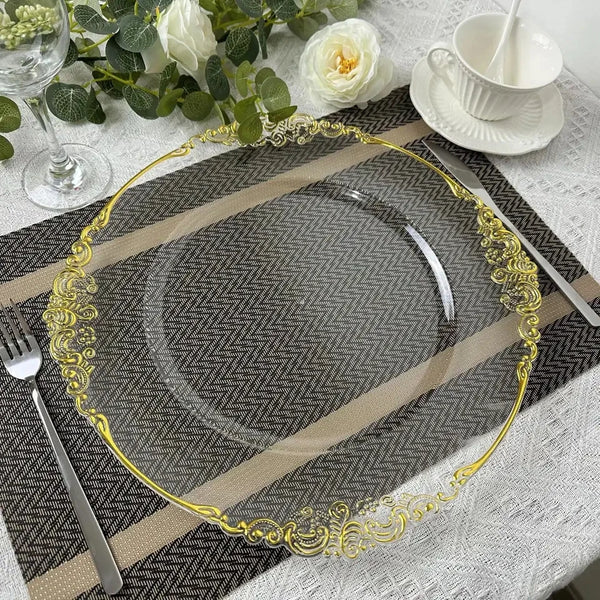 Luxury Gold Clear Charger Plates