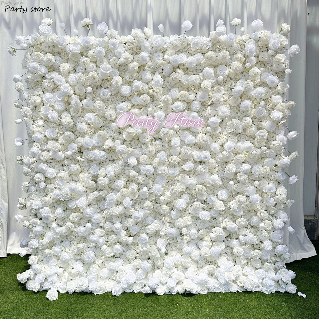 5D White Rose Flower Wall