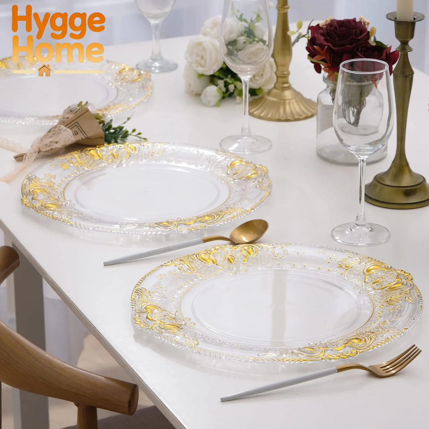 Crystal Charger Plate Gold Silver