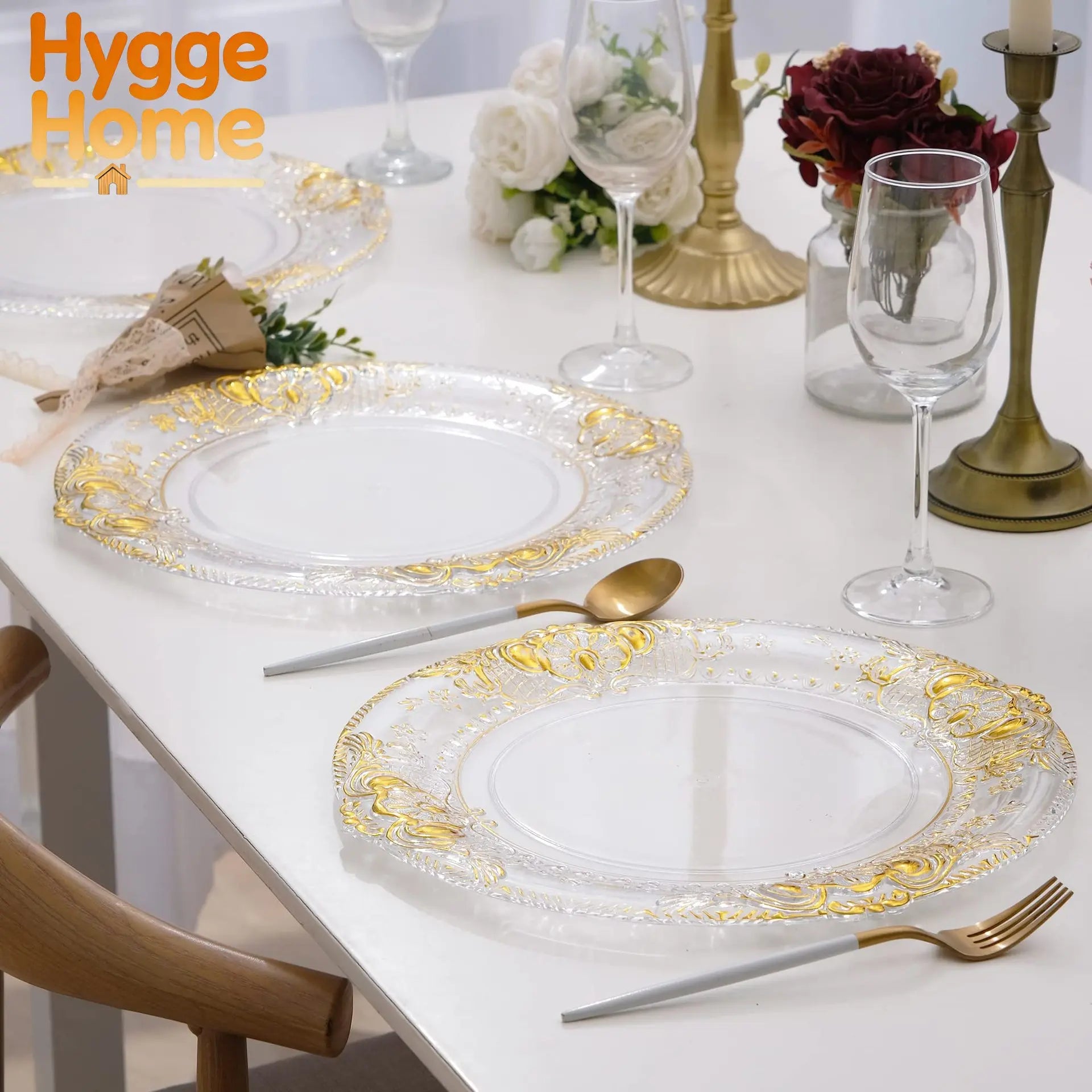 Crystal Charger Plate Gold Silver