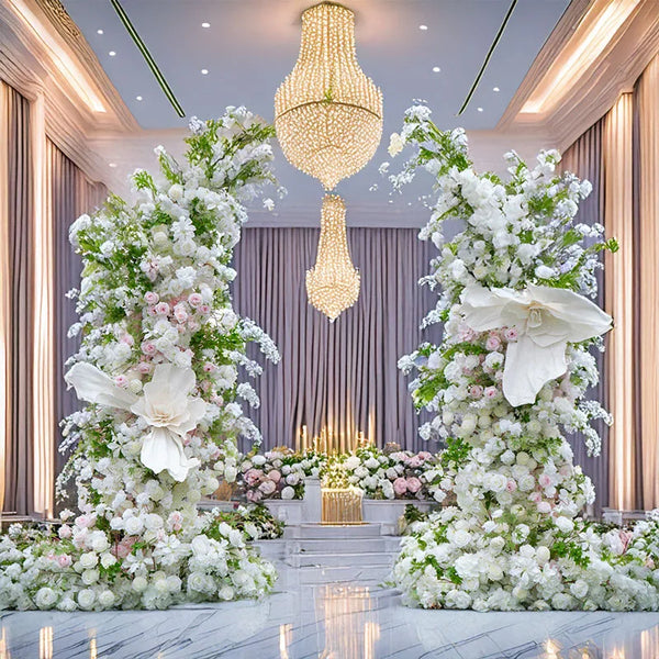 White Rose Arch Wedding Flowers