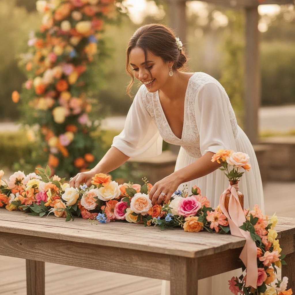 Handmade Fleur Wedding Flower Runner - editorial-ugc-strip
